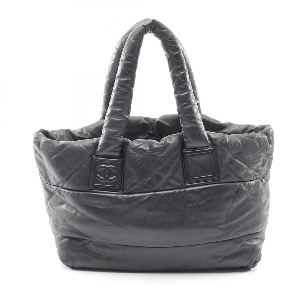 Chanel Coco Cocoon Tote Bag Leather Black